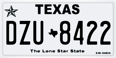 TX license plate DZU8422