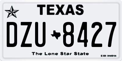 TX license plate DZU8427