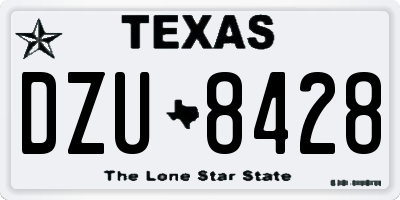 TX license plate DZU8428
