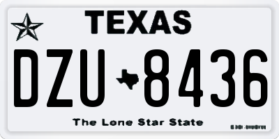 TX license plate DZU8436