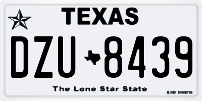 TX license plate DZU8439