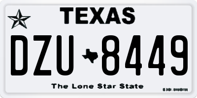 TX license plate DZU8449