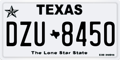 TX license plate DZU8450