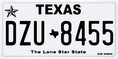 TX license plate DZU8455