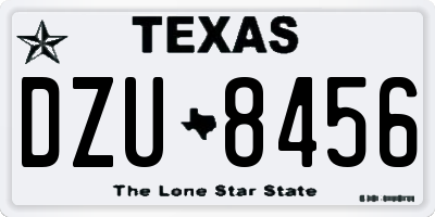 TX license plate DZU8456