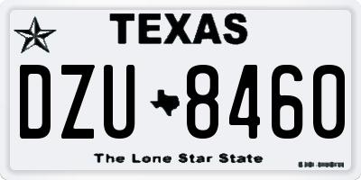 TX license plate DZU8460