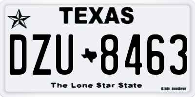 TX license plate DZU8463
