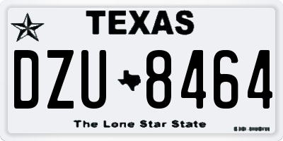 TX license plate DZU8464