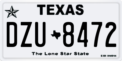 TX license plate DZU8472