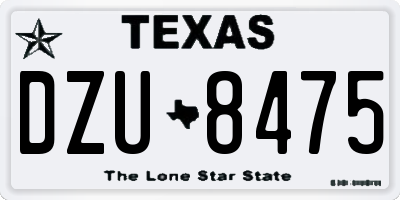 TX license plate DZU8475