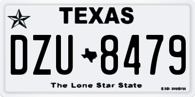TX license plate DZU8479