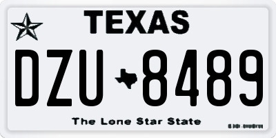 TX license plate DZU8489