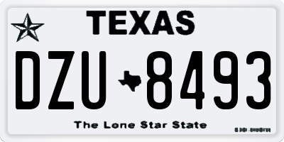 TX license plate DZU8493