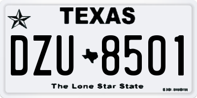 TX license plate DZU8501
