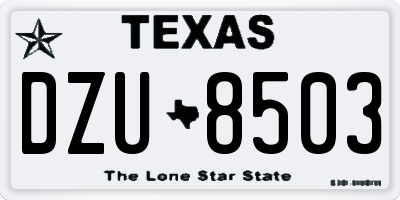 TX license plate DZU8503