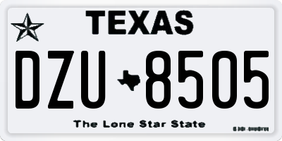 TX license plate DZU8505