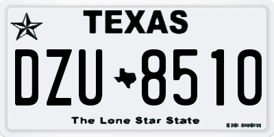 TX license plate DZU8510