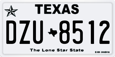 TX license plate DZU8512