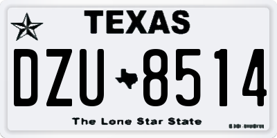 TX license plate DZU8514