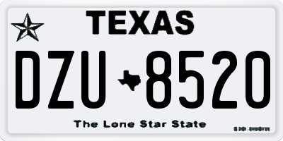 TX license plate DZU8520