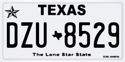 TX license plate DZU8529