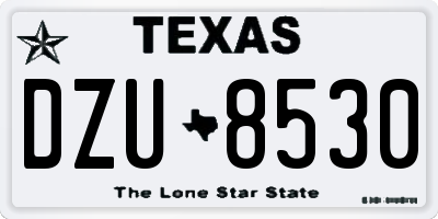 TX license plate DZU8530