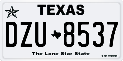 TX license plate DZU8537