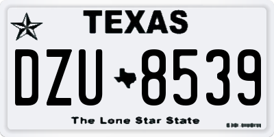 TX license plate DZU8539