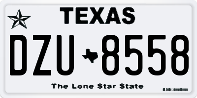 TX license plate DZU8558