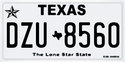 TX license plate DZU8560