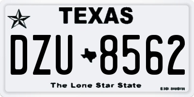 TX license plate DZU8562
