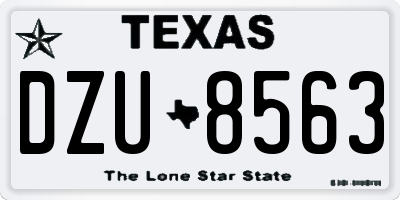 TX license plate DZU8563