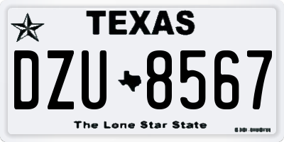 TX license plate DZU8567
