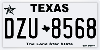 TX license plate DZU8568