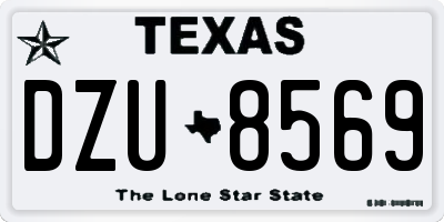 TX license plate DZU8569