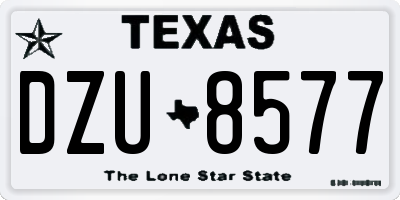 TX license plate DZU8577