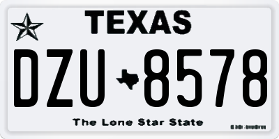 TX license plate DZU8578