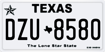 TX license plate DZU8580