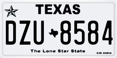 TX license plate DZU8584