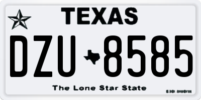 TX license plate DZU8585