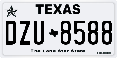 TX license plate DZU8588