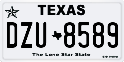 TX license plate DZU8589