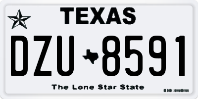 TX license plate DZU8591