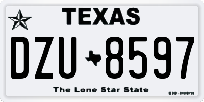TX license plate DZU8597