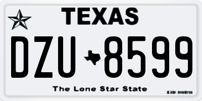 TX license plate DZU8599