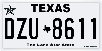 TX license plate DZU8611