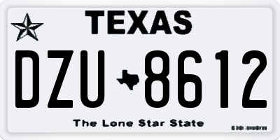 TX license plate DZU8612