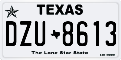 TX license plate DZU8613