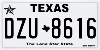 TX license plate DZU8616