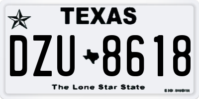TX license plate DZU8618